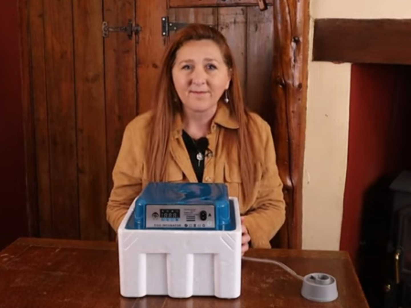 Fiona with cheap egg incubator