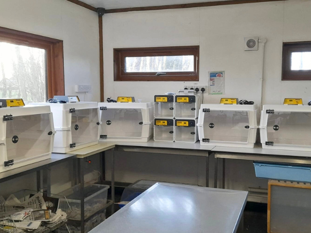 Lower Moss Wood staff unpacking new Brinsea TLC incubators